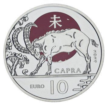 Монета Сан-Марино 10 євро 2024 UNC Східний календар - Рік кози М20767 фото