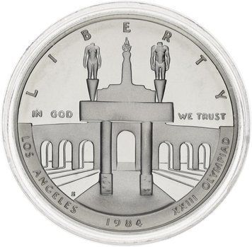 Coin USA 1 dollar 1984 Silver S Proof XXIII Los Angeles 1988 Summer Olympics Eagle (KM # 210)