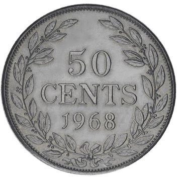 Liberia 50 cents 1968 AU-UNC