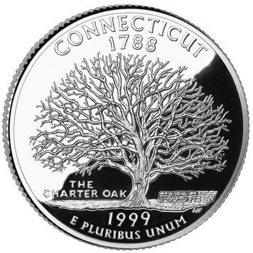 Монета США 25 центів (квотер) 1999 P &laquo;Штати і території - Коннектикут&raquo; UNC (KM#297) М01424 фото