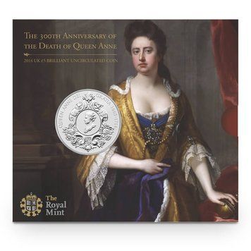 Великобританія 5 фунтів 2014 &laquo;300 років від дня смерті королеви Анни&raquo; UNC Сувенір М07295 фото