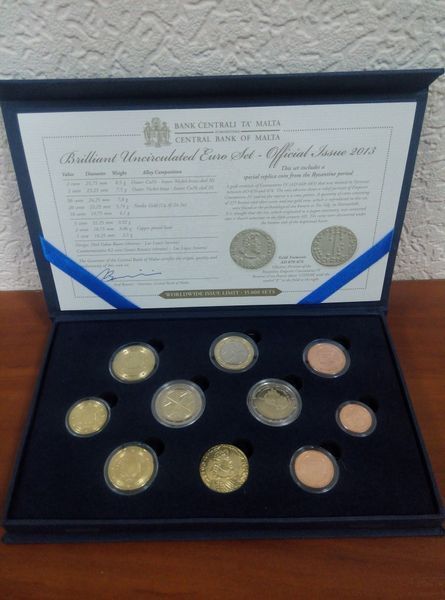 Мальта набор монет евро 2013 Proof в футляре (10 штук) М03109 фото