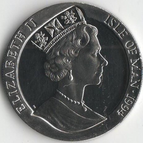 Монета Остров Мэн 1 крона 1994 &laquo;Чемпионат мира по футболу в США&raquo; UNC Разновидность 6 (KM#370) М07988 фото