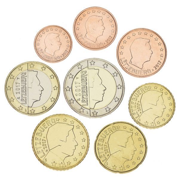 Люксембург набор из 8 монет евро 2017 UNC 1, 2, 5, 10, 20, 50 евроцентов, 1, 2 евро М06354 фото