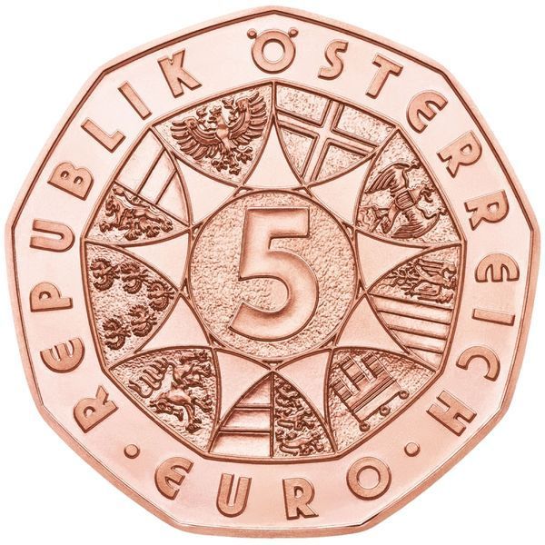 Austria 5 euro 2018 Lion Head UNC