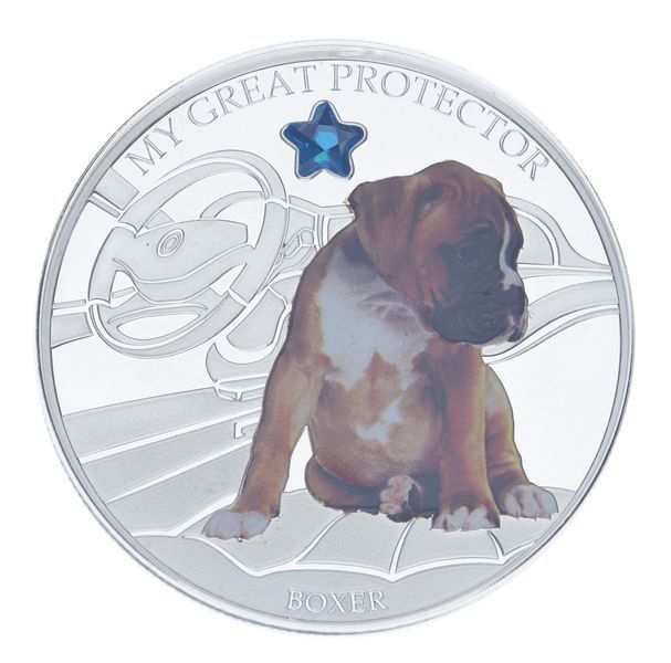 Монета Фиджи 2 доллара 2013 Серебро Proof Собака - Боксёр (Ag 999, унция, 31,1 грамм) М19802 фото
