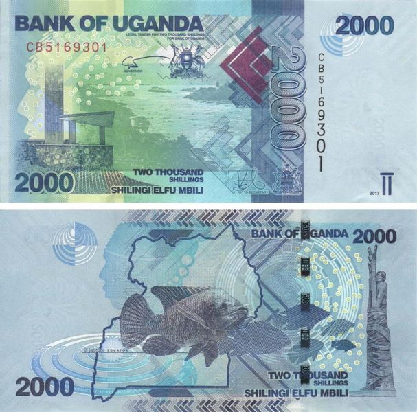 Uganda 2000 Shillings 2017 UNC Fish (P50d)