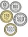 Gabon set of 5 coins 2020 UnC 50, 100, 250, 500, 1000 francs