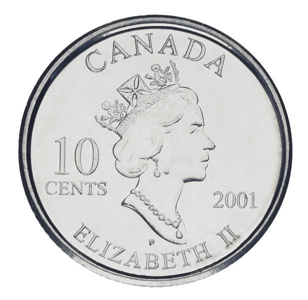 Монета Канада 10 центов 2001 UNC Международный год добровольцев М25299 фото