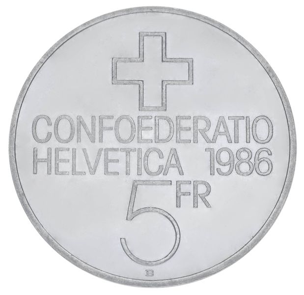 Switzerland 5 francs 1986 UNC (KM # 65)