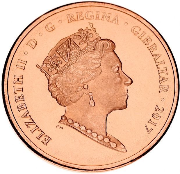 Gibraltar 2 pence 2018 UNC (KMnew)