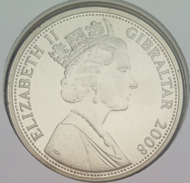 Гибралтар 1 крона 2008 &laquo;Бомбардировщик Виккерс Вими&raquo; UNC (KM#1377) М08748 фото