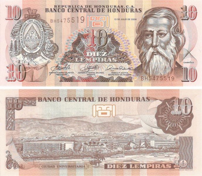 Honduras 10 lempire 2006 UNC (P86d)