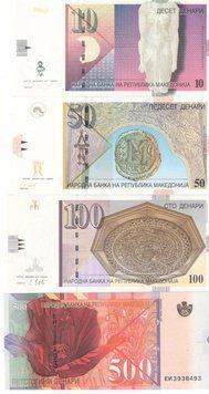 Македонія набір з 6 банкнот 1996-2002 UNC Б06541 фото