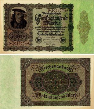 Banknote Germany 50000 marks 1922 AU-UNC (P80)