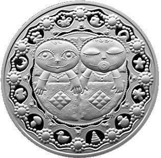 Беларусь 1 рубль 2009 &laquo;Знаки зодиака - Близнецы&raquo; UNC (KM#318) М06708 фото