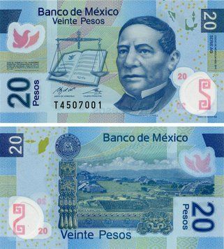 Banknote Mexico 20 pesos 2017 Polymer UNC (P122ag)