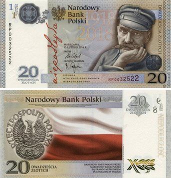 Польша 20 злотых 2018 &laquo;100 лет Независимости&raquo; UNC Б10543 фото