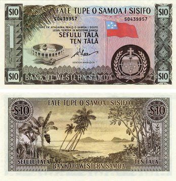 Samoa 10 Tala 1967 UNC Samoa and Sisifo (P18)