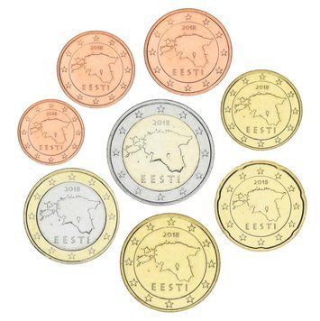 Набір монет Естонія набір з 8 монет євро 2018 UNC 1, 2, 5, 10, 20, 50 євроцентів, 1, 2 євро М19753 фото