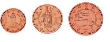 Сан-Марино набір з 3 монет 2006 UNC 1, 2, 5 євроцентів М13592 фото