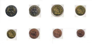 Набір монет Кіпр набір з 8 монет Євро 2011 UNC 1, 2, 5, 10, 20, 50 євроцентів, 1, 2 євро М07836 фото