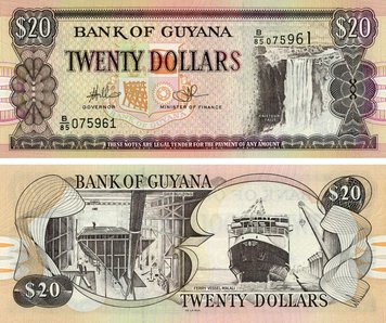 Guyana 20 dollars 2009 UNC (P30e(1))