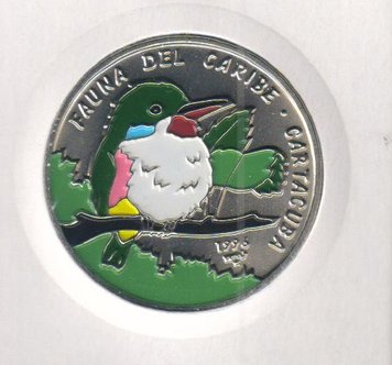 Cuba 1 peso 1996 "Caribbean Fauna - Cuban Todi" UNC (KM # 551)