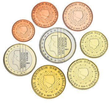 Набір монет Нідерланди набір з 8 монет євро 2011 UNC 1, 2, 5, 10, 20, 50 євроцентів, 1, 2 євро М04344 фото