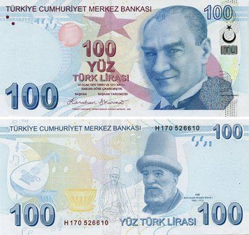 Банкнота Туреччина 100 лір 2009 (2025) UNC (P226h) Б24368 фото