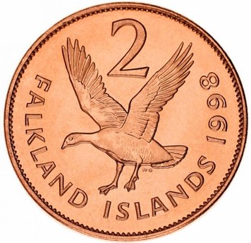 Falkland Islands 2 pence 1998 AU-UNC