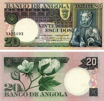 Банкнота Ангола 20 ескудо 1973 UNC (P104) Б19283 фото