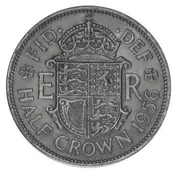 Монета Великобританія 1/2 крони 1956 F-VF Half Crown М18194 фото