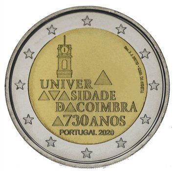 Coin Portugal 2 Euro 2020 Bimetal UNC 730th Anniversary of the University of Coimbra