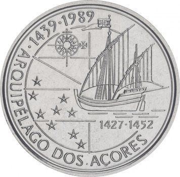 Portugal 100 escudos 1989 "Discovery of the Azores" AU-UNC (KM # 648)