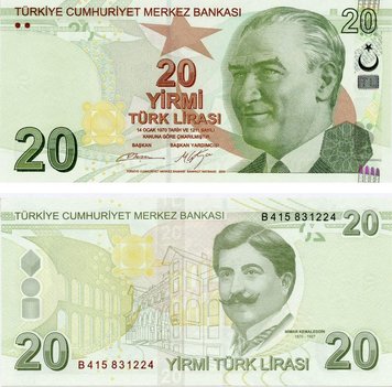 Turkey 20 lira 2009 UNC (P224)