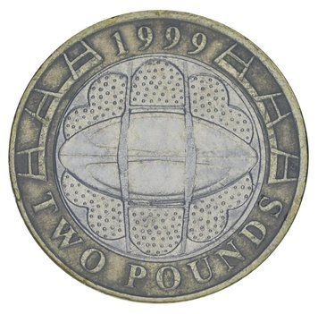 Монета Великобританія 2 фунта 1999 року &laquo;Чемпіонат світу з регбі&raquo; F-VF (KM#999) М05850 фото