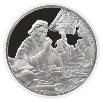 Медаль США Пам'ятна медаль 1972-1976 Срібло Proof Рембрандт - Притча про нерозумного багатія (Ag 925, 67 грам) М21286 фото