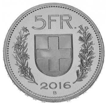 Швейцарія 5 франків 2016 UNC М14296 фото