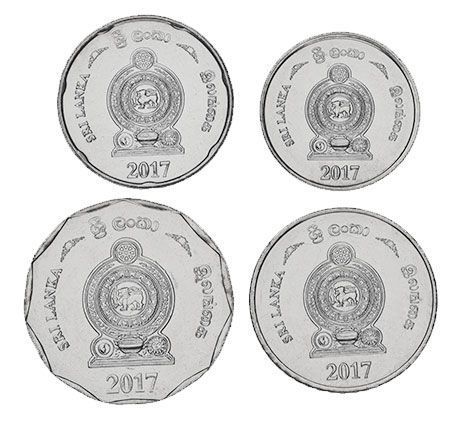 Coins set Sri Lanka Set of 4 Coins 2017 UNC 1, 2, 5, 10 Rupees