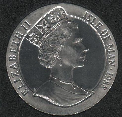 Острів Мен 1 крона 1988 року &laquo;Навігація.&nbsp;Корабель Королева Мері &raquo;UNC (KM#232) М07939 фото