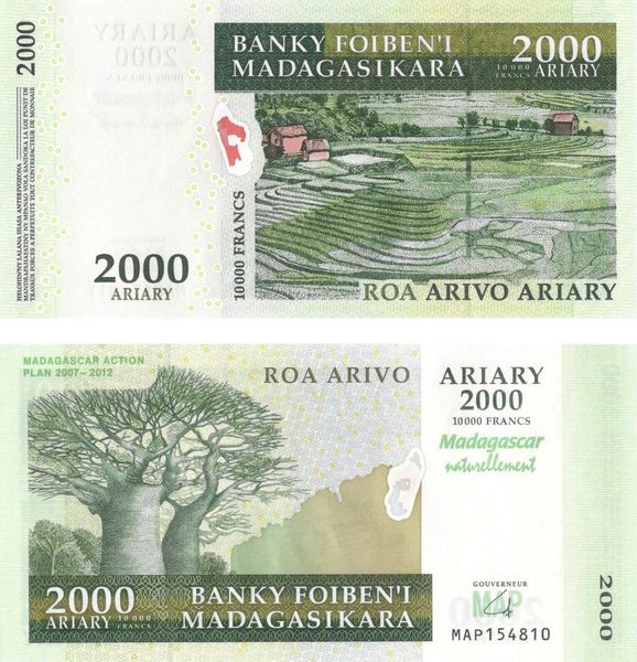 Madagascar 2000 Ariari 2007-2012 UNC Commemorative (P93)