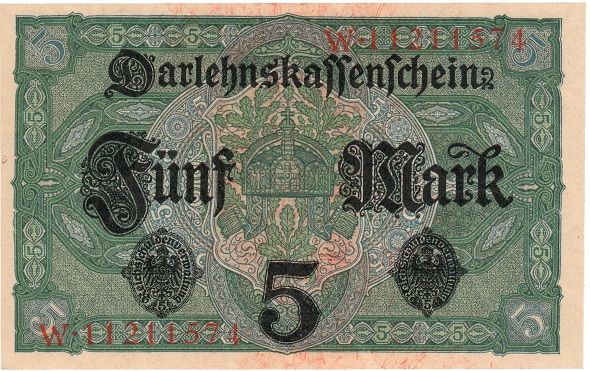 Germany 5 mark 1917 UNC