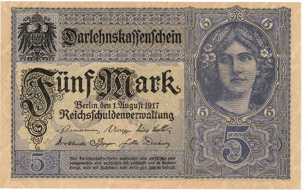 Germany 5 mark 1917 UNC