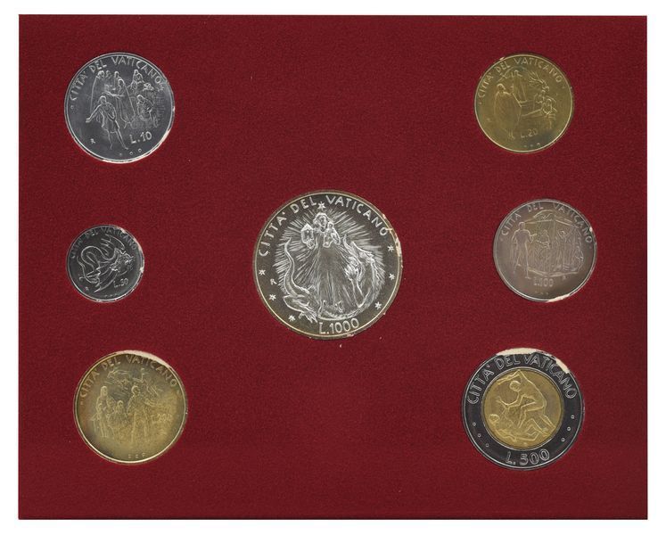 Coins set Vatican City 7-coin set 1995 AU-UNC Pope John Paul II, 17th year of reign