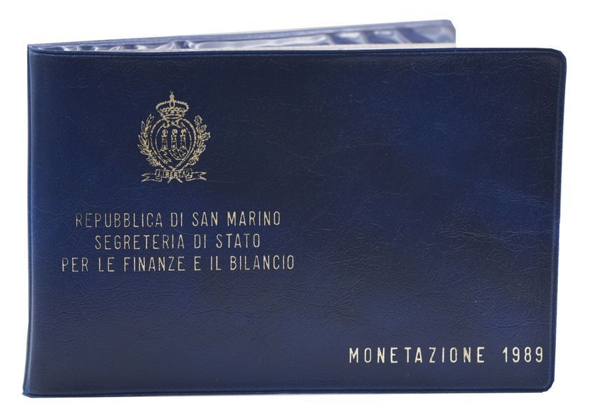 Набір монет Сан-Марино набір із 10 монет 1989 UNC 1, 2, 5, 10, 20, 50, 100, 200, 500, 1000 лір (срібло) М23375 фото