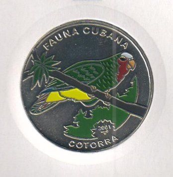 Куба 1 песо 2001 &laquo;Кубинская фауна - Попугай&raquo; UNC (KM#830) М06899 фото