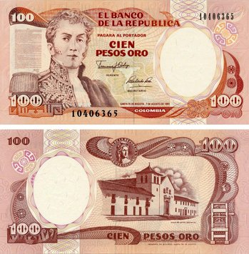 Colombia 100 pesos oro 1991 UNC (P426e)