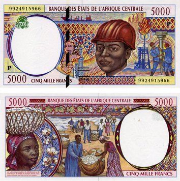 Центральна Африка 5000 франків 2000 P Чад UNC (P604) Б06268 фото