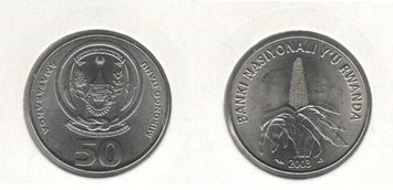 Rwanda 50 Francs 2003 VF (KM # 36)